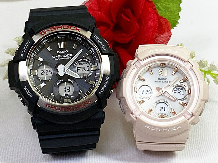 【恋人屋】恋人たちのGショック ペアウオッチ G-SHOCK BABY-G カシオ 電波ソーラー 2本セット GAW-100-1AJF BGA-2800-4A2JF 電池交換不..