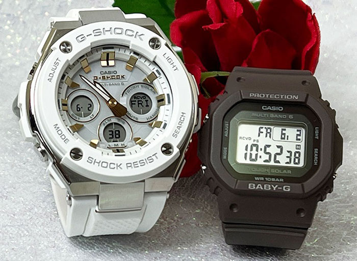 【恋人屋】恋人たちのGショック ペアウオッチ G-SHOCK BABY-G カシオ GST-W300-7AJF BGD-5650-5JF 電波ソーラー 2本セット 電池交換不要 時間がくるわない ラッピング無料 手書きのメッセージお付けします あす楽対応