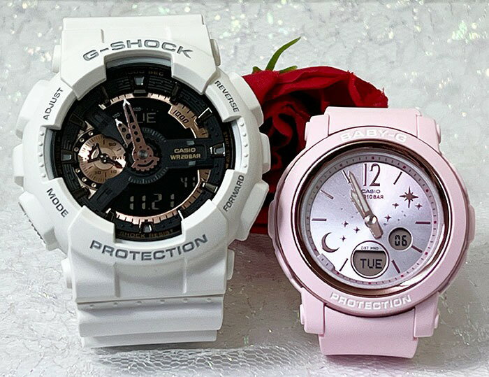 【恋人屋】恋人たちのGショック ペアウオッチ G-SHOCK BABY-G カシオ 2本セット GA-110RG-7AJF BGA-290DS-4AJF ラッピング無料 手書きのメッセージお付けします