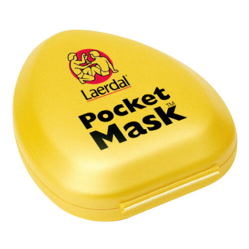 レールダル・酸素インレット付ポケットマスク ストラップ入・ハードケース 黄 83001105 01-6511-01
