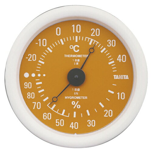 タニタ　温湿度計 オレンジ　TT-515　直径13cm　小さい　コンパクト　測定　体調管理　施設　シンプル　見やすい　壁掛け※お取り寄せ品【05P05Dec15】