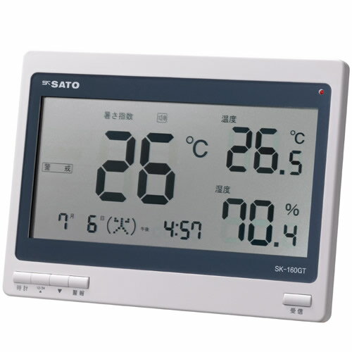 屋内用　熱中症暑さ指数計　SK-160GT　電波時計機能付。 気温　湿度　温度計　測定　体調管理　施設　学校【05P05Dec15】