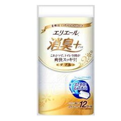 エリエール　消臭＋トイレットティシュー12R（ダブル）×6　【段ボール1ケースでの配送】トイレットペーパー※1ケースごとに配送料がかかります
