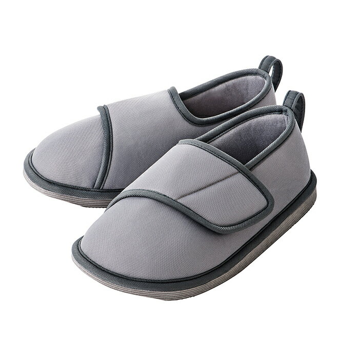 S2　転倒予防シューズつま先つき グレー S M L LL 3L 院内用 室内用 つまずき防止 軽い リハビリ