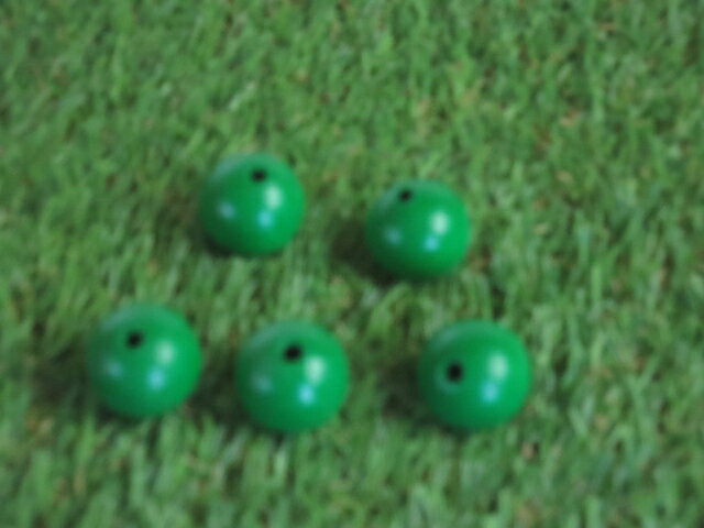 カラー木球20Φ穴4　5ヶ入　緑