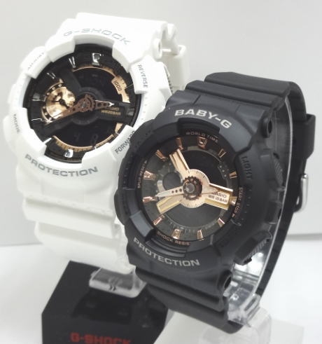 純正ペアBOX対応【あす楽対応】G-SHOCK Baby-G ペアウォッチアナログ　GA-110RG-7AJF・ BA-110XRG-1AJF