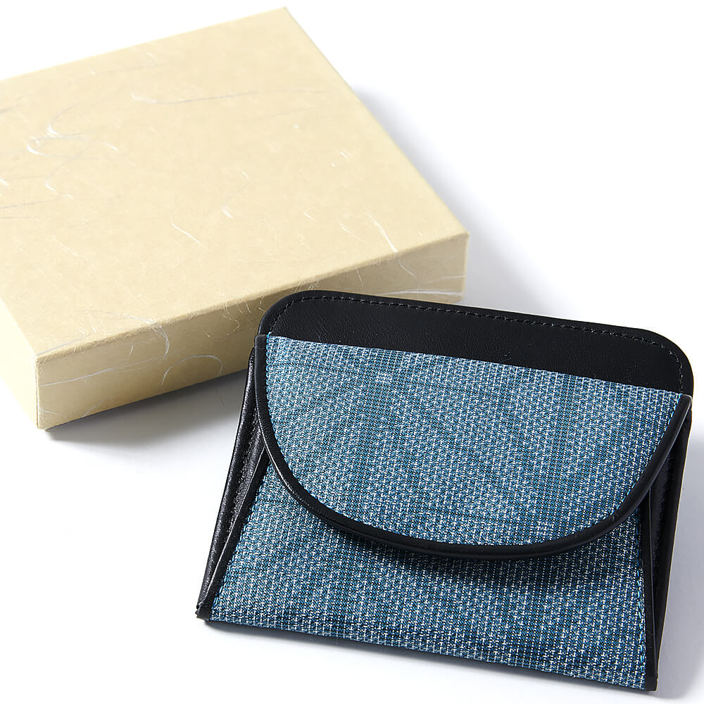村山大島紬 アウトBOX 麻のはグリーン 手づくり 1点物 伝統工芸品 送料無料 日本製 田房染織