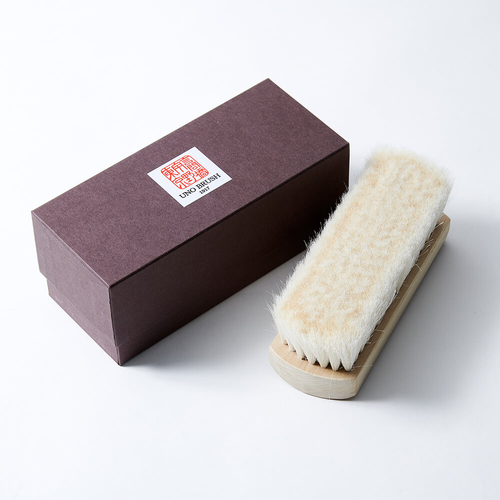 手づくり 伝統工芸品 東京手植ブラシ 宇野刷毛ブラシ製作所 靴ブラシ 仕上げ用 山羊毛