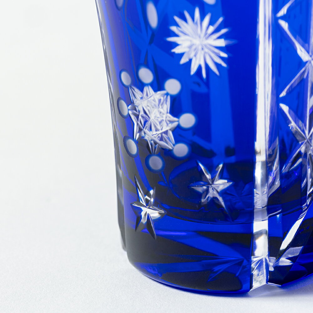 江戸切子 彩り硝子工芸 下町夢ツリータンブラー 赤 瑠璃 桐箱入り 伝統工芸品 おしゃれ かわいい ギフト プレゼント お祝い 結婚祝い 還暦祝い