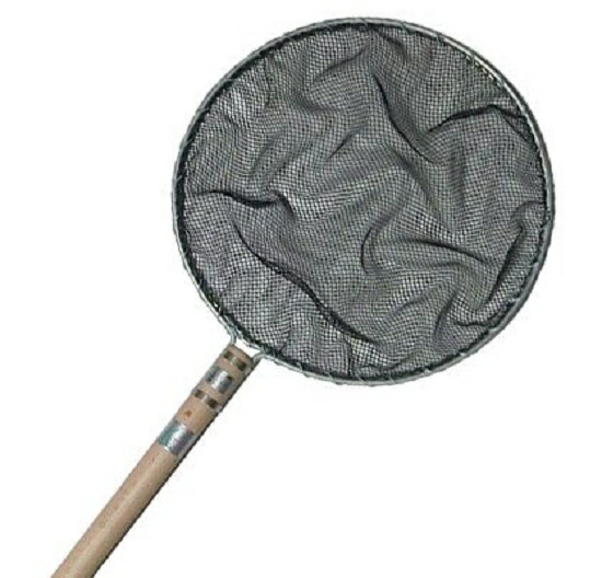 ☆丸網(玉網) 丸-11 径330 柄長600 中目 5〜6.2mm　送料無料 但、一部地域除　同一商品購入2点目より400円引