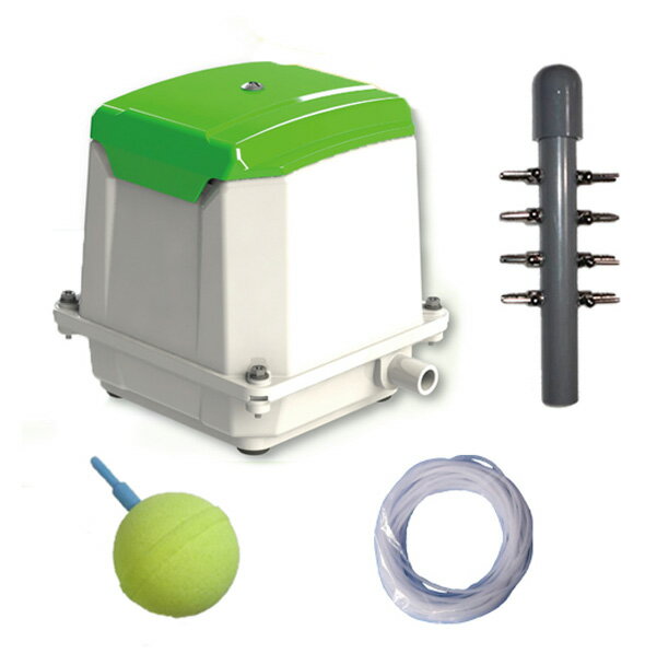 ☆JDK-30の後継機種大晃 ダイアフラムブロワ TIP-30＋8方分岐管＋エアーチューブ30m＋エアーストーン(AQ-15)8個 2点目より400円引