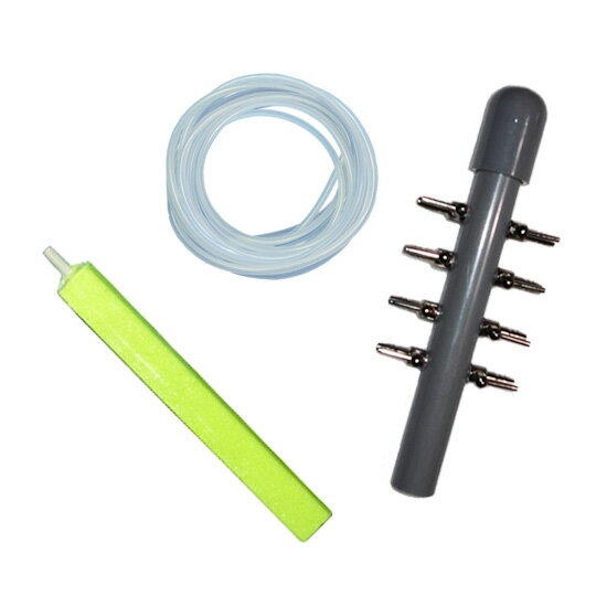 □☆8方分岐管＋エアーチューブ10m＋ロングストーン(AQ-07)8個送料無料 但、一部地域除 2点目より500円引