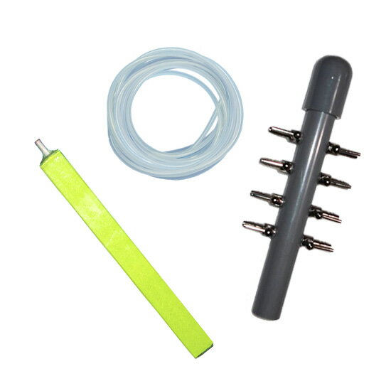 □☆8方分岐管＋エアーチューブ10m＋ロングストーン(AQ-08)8個送料無料 但、一部地域除 2点目より500円引