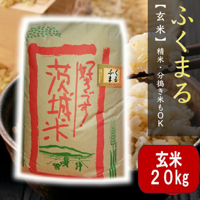 玄米 20kg 福丸 令和5年産 「筑波山麓厳選 ふくまる 」 送料無料 f09 五分搗き 七分搗き 白米 精米選択可20キロ 高級 ブランド米 お得 お米 20kg おいしい 七分づき 五分づき