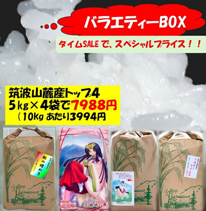 【タイムセール★7988円】 白米 20kg 「筑波山麓厳選ベスト」 4品 令和5年産 送料無料 s38恋瀬姫の舞 福丸 ミルキークイーン 虹の煌めき 各 5kg 茨城 米5キロ コシヒカリ 茨城県産 こしひかり 米 ブランド米 高級米 美味しい ギフト プレゼント お米