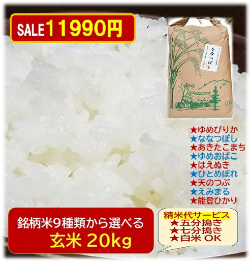 ★ラストSALE★値引き＆クーポンで【11990円】数量限定★お米 白米 玄米 分搗き米★楽天月間優良ショップ受賞★銘柄米各玄米 玄米20kg 令和7..