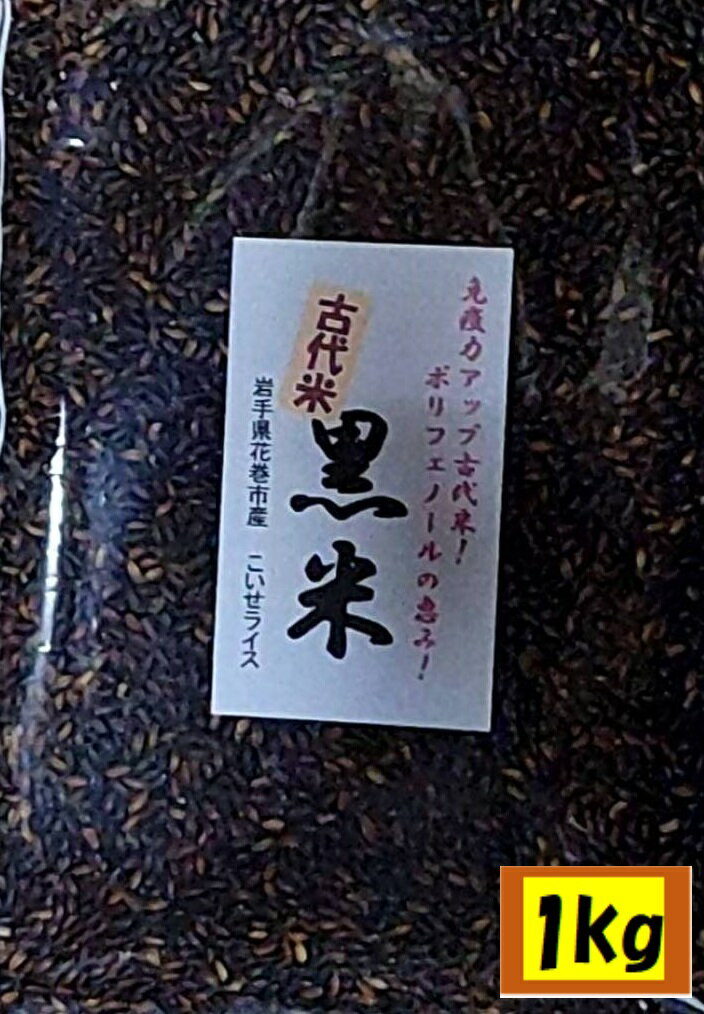 黒米 1kg 令和5年産 「 エージレス入りジーッパー付 」 q05 岩手県花巻産 宮沢賢治の里産 脳内視力 楽しい オードブル メニュー開発 健康 雑炊 ポリフェノール アントシアニン 古代米 五穀米 雑穀米 視力 肩こり 老眼 1