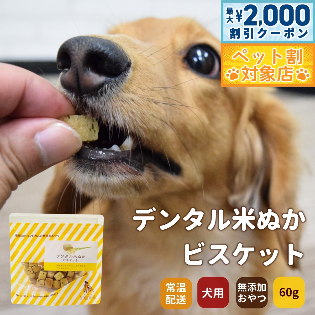 【最大2000円OFFクーポン！＆店内ポイント最大58倍！本日限定！】GLORY DOG＆EARTH デンタル米ぬかビスケット 60g