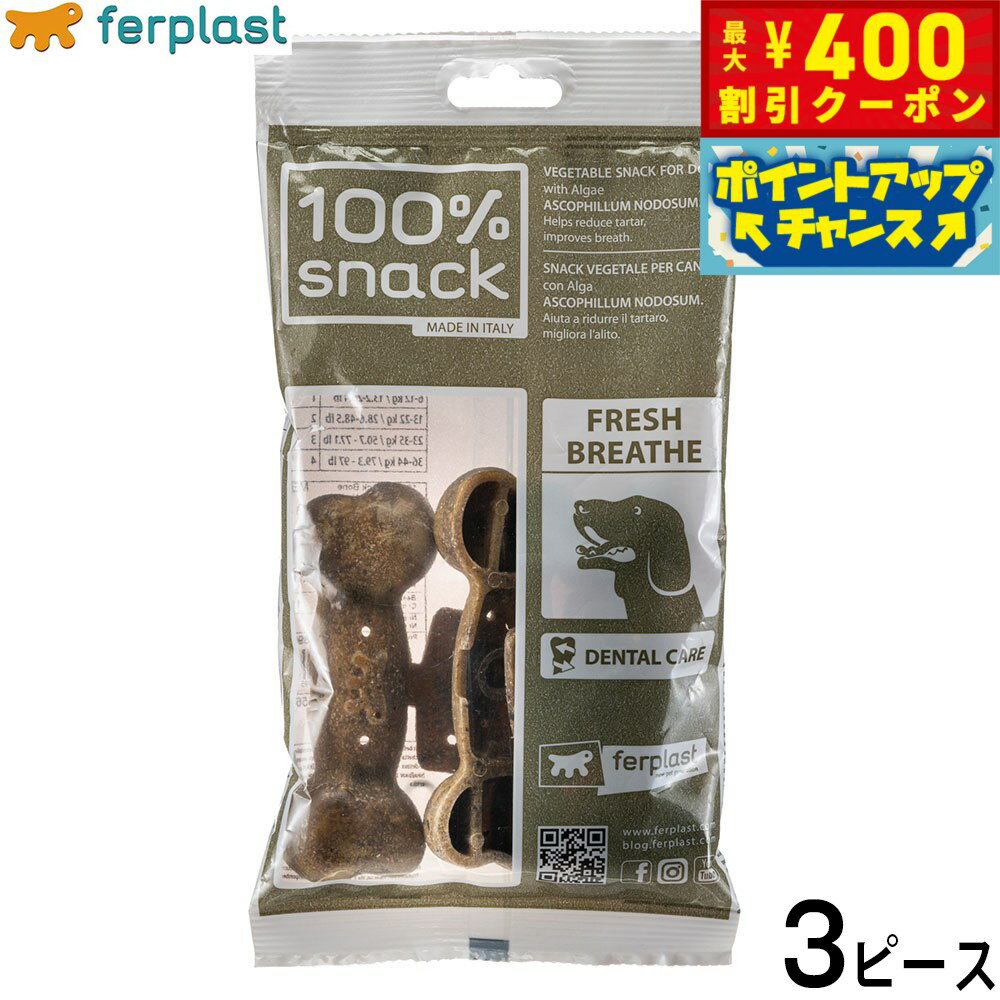 【400円OFFクーポン！＆店内ポイント最大42倍！2月1日！】ファープラスト 犬用おやつ ベジタリアンデンタルスナック ボーン アスコフィラン M 3ピース デンタルガム デンタルケア 歯磨きガム