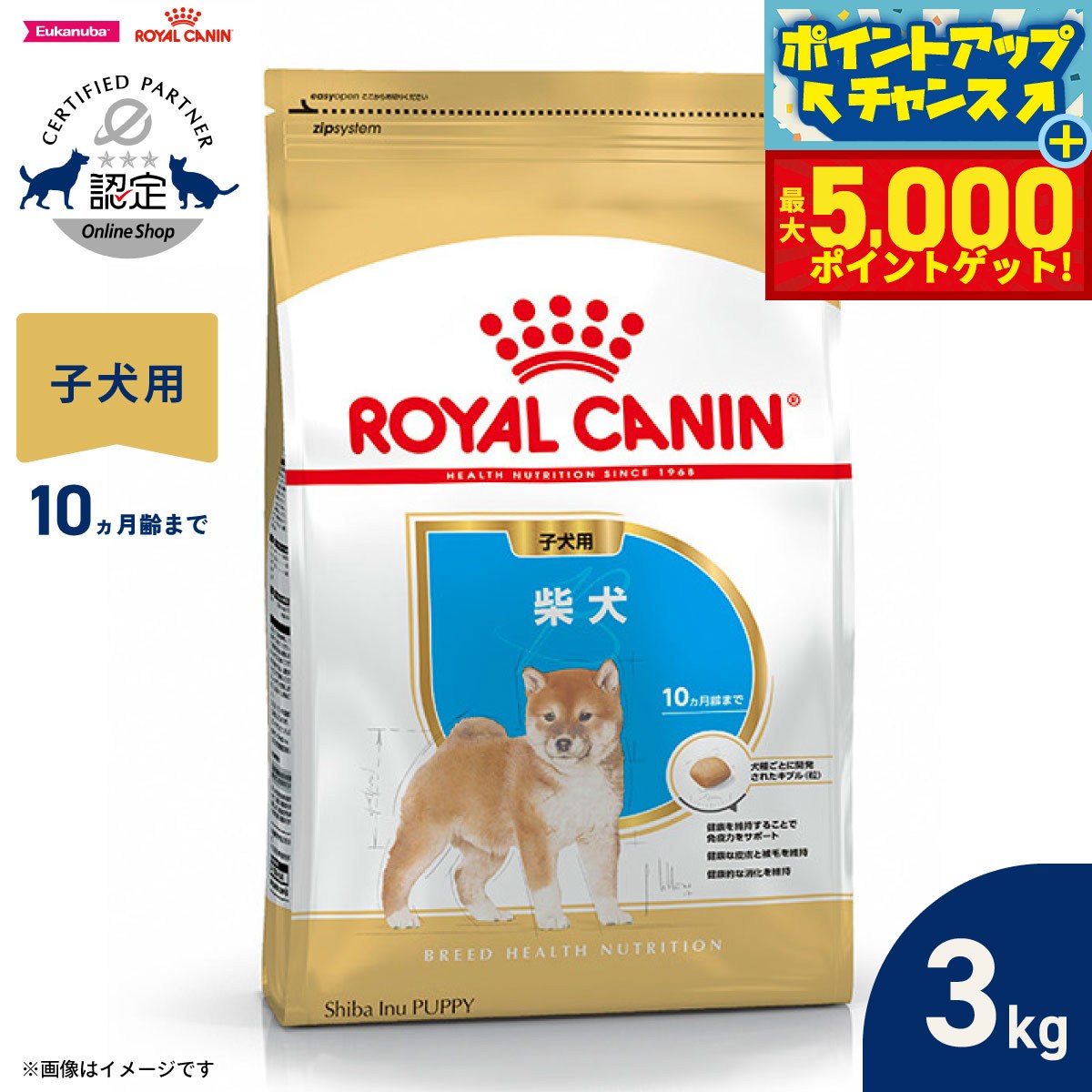 楽天市場】ロイヤルカナン 柴犬子犬用 3kgの通販