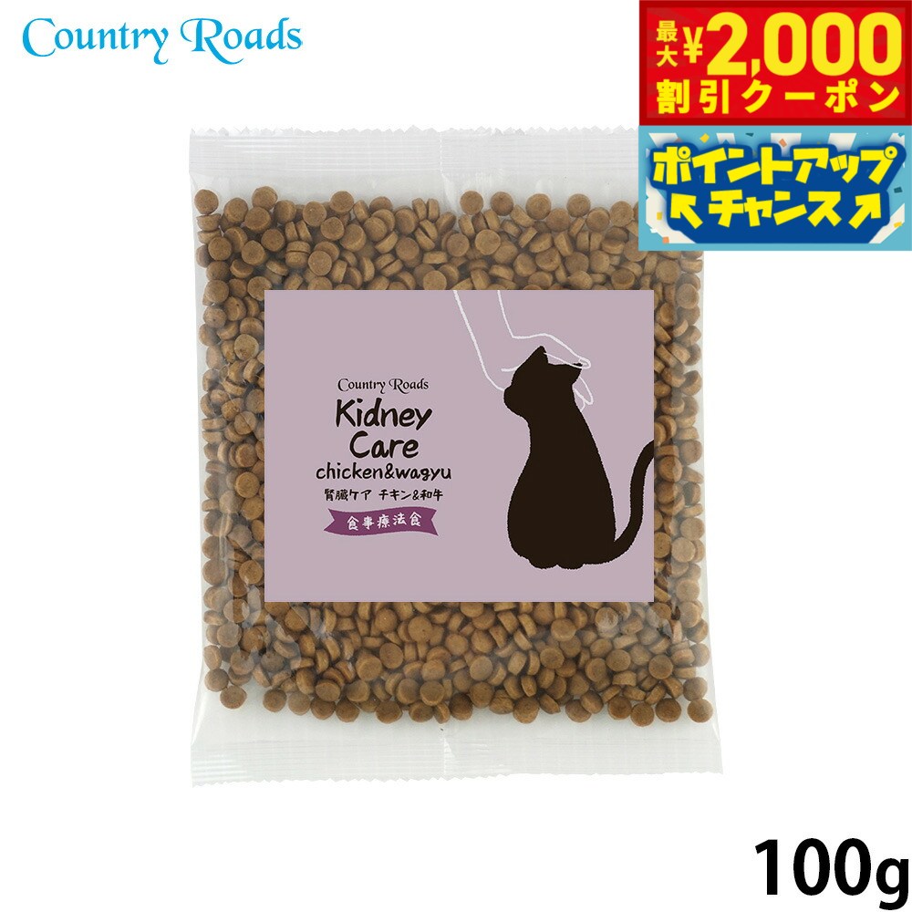 【最大2000円OFFクーポン！＆店内ポイント最大55倍！本日限定！】カントリーロード キャットフード お魚でつくった腎臓ケア 食事療法食 チキン＆和牛風味 100g 猫 Country Roads 無添加 国産