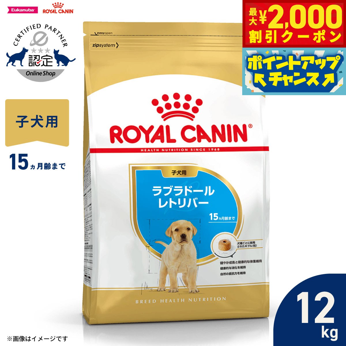【最大2000円OFFクーポン！＆店内ポイント最大54倍！マラソン限定！】ロイヤルカナン 犬 ドッグフード ブリードヘルスニュートリション ラブラドールレトリバー専用フード 子犬用 12kg 正規品