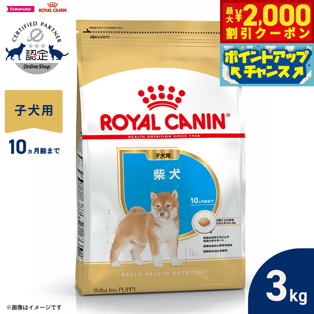 【最大2000円OFFクーポン！＆店内ポイント最大54倍！マラソン限定！】ロイヤルカナン 犬 ドッグフード ブリードヘルスニュートリション 柴犬専用フード 子犬用 3kg 正規品