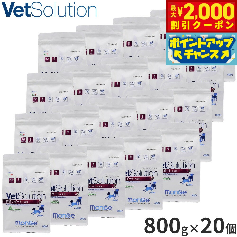 【最大2000円OFFクーポン！＆店内ポイント最大54倍！4月5日！】ベッツソリューション Vet Solution ドッグフード 犬用食事療法食 胃腸サポート 子犬用 800g×20個 無添加 小型犬 子犬