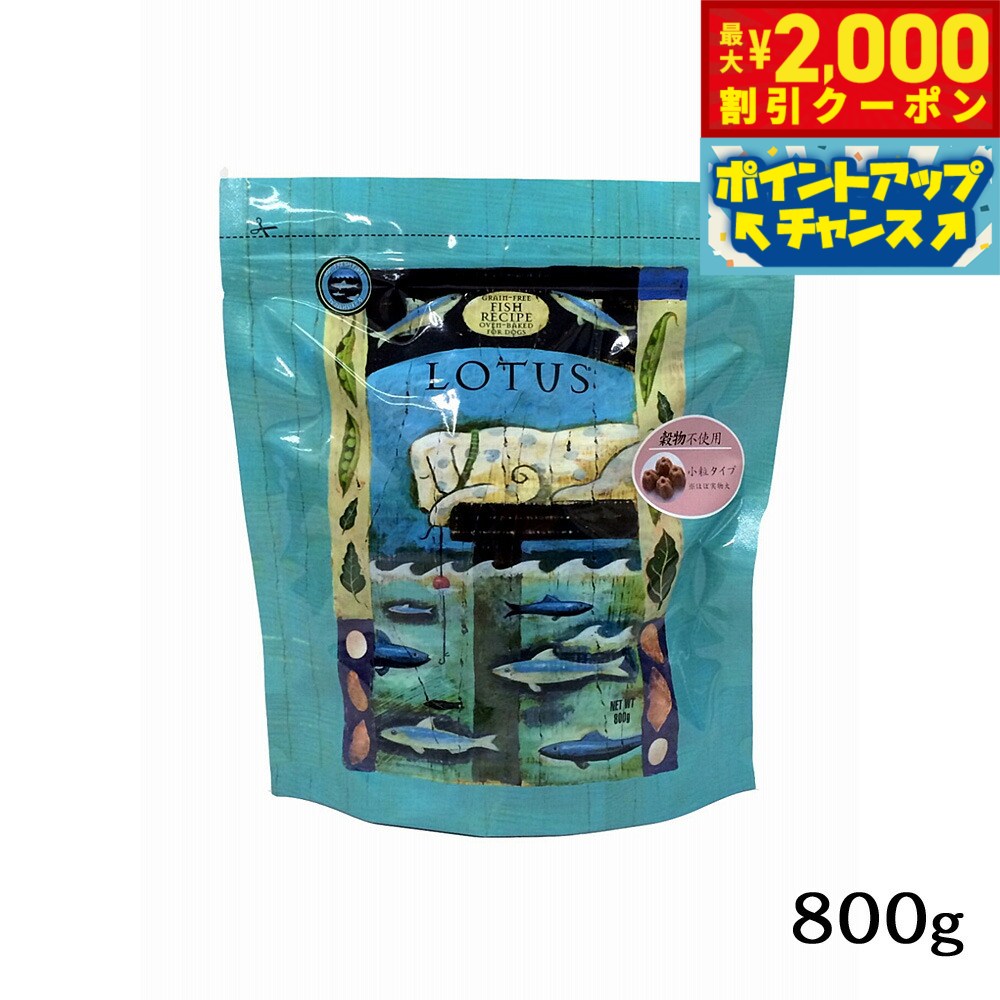 【最大2000円OFFクーポン！＆店内ポイント最大51倍！本日限定！】ロータス ドッグフード グレインフリー フィッシュレシピ 小粒 800g 無添加 オーブンベイクド製法