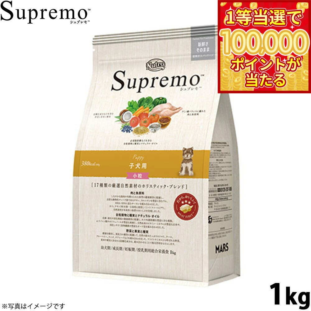 Nutro Supremo - 【1等最大10万ポイント当たる！20日から！】ニュートロ シュプレモ ドッグフード 全犬種 子犬用 小粒 1kg NUTOR ドッグフード 無添加 犬 犬用品 ペット用品 ごはん プレミアム ナチュラル [SP-PP]