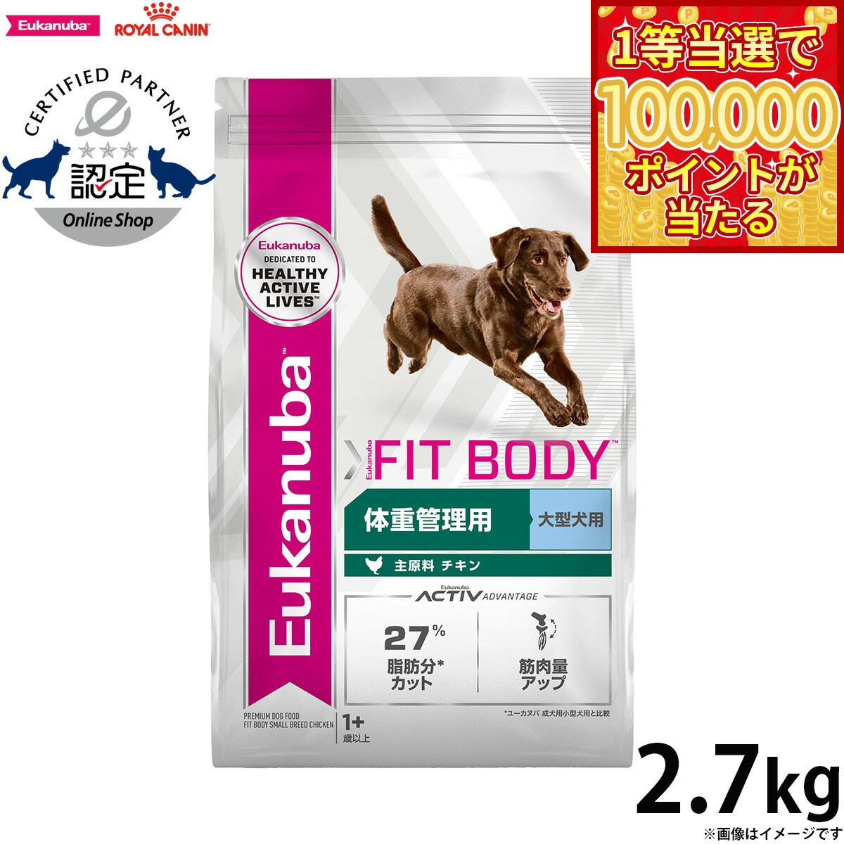 【1等最大10万ポイント当たる！20日から！】ユーカヌバ Eukanuba ドッグフード ラージ フ ...