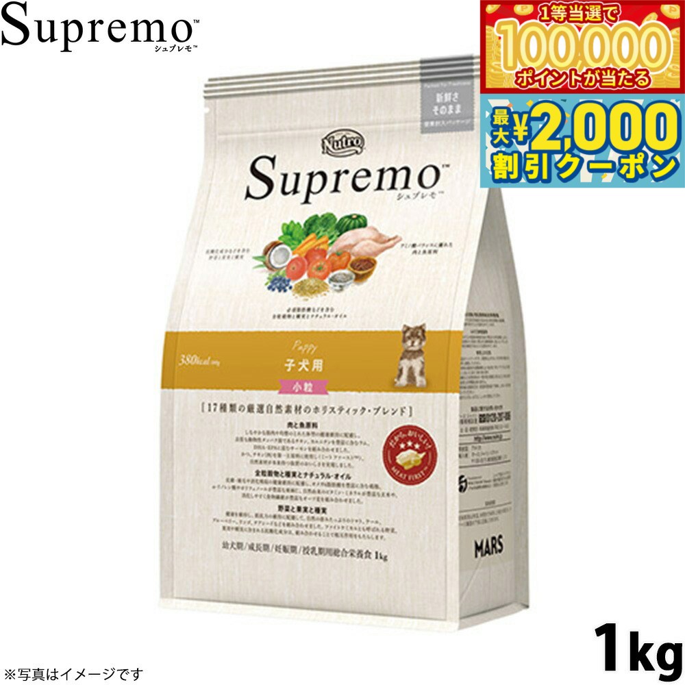 Nutro Supremo - 【マラソン限定！最大2000円OFFクーポン＆1等最大10万ポイント】ニュートロ シュプレモ ドッグフード 全犬種 子犬用 小粒 1kg NUTOR ドッグフード 無添加 犬 犬用品 ペット用品 ごはん プレミアム ナチュラル [SP-PP]
