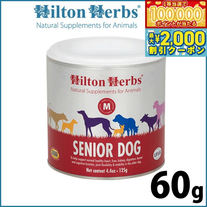 【当店限定Wイベント！最大2000円OFFクーポン＆1等最大10万ポイント】ヒルトンハーブ シニアドッグ（旧ベテラン） 60g サプリメント ハーブ 高齢犬用