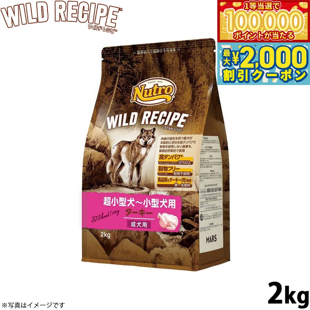 Nutro Natural Choice - 【マラソン限定！最大2000円OFFクーポン＆1等最大10万ポイント】ニュートロ ワイルド レシピ 超小型犬〜小型犬用 成犬用 ターキー 2kg（ドッグフード 穀物フリー グレインフリー 無添加 犬）