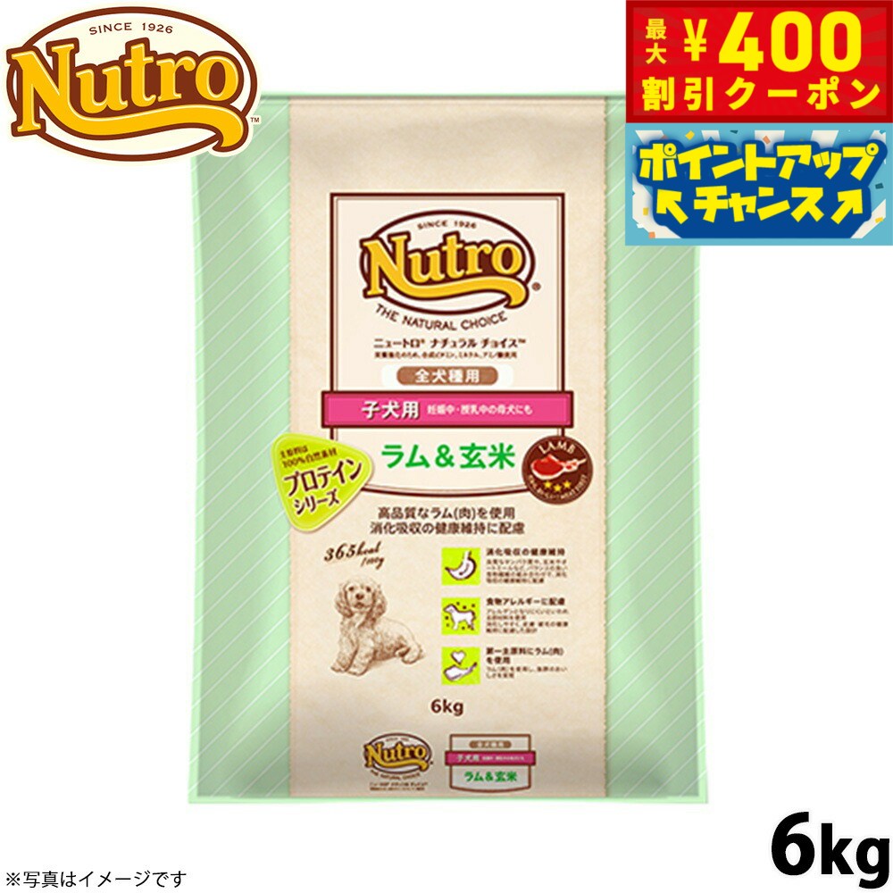 Nutro Natural Choice - 【400円OFFクーポン！＆店内ポイント最大42倍！本日限定！】ニュートロ ナチュラルチョイス ドッグフード ラム＆玄米 子犬用 全犬種用 6kg 無添加 送料無料