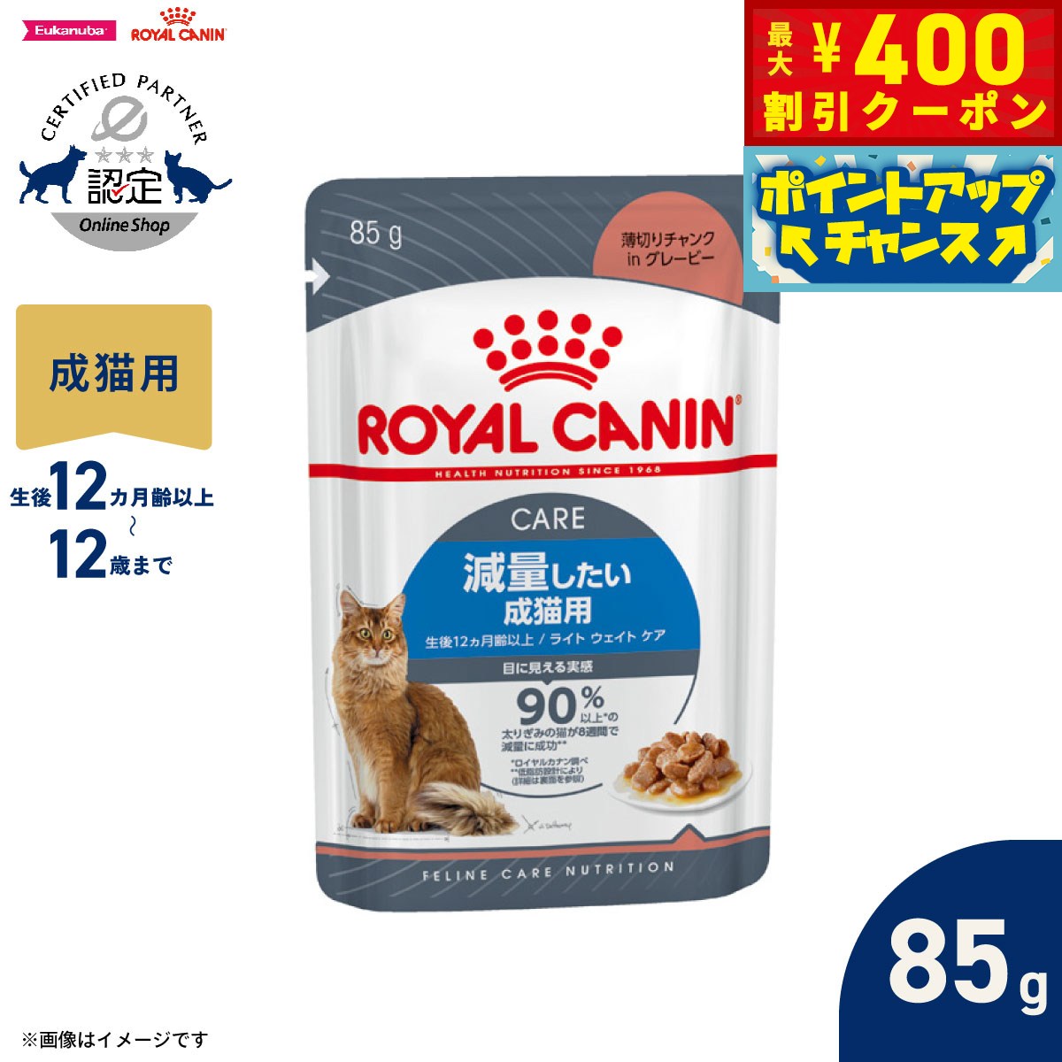 Royal Canin - 【400円OFFクーポン！＆店内ポイント最大39倍！本日限定！】ロイヤルカナン 猫 キャットフード フィーラインケアニュートリション ウェットフード ライト ウェイト ケア 減量したい成猫用 85g 正規品 減量したい猫専用ウェットフード 成猫用