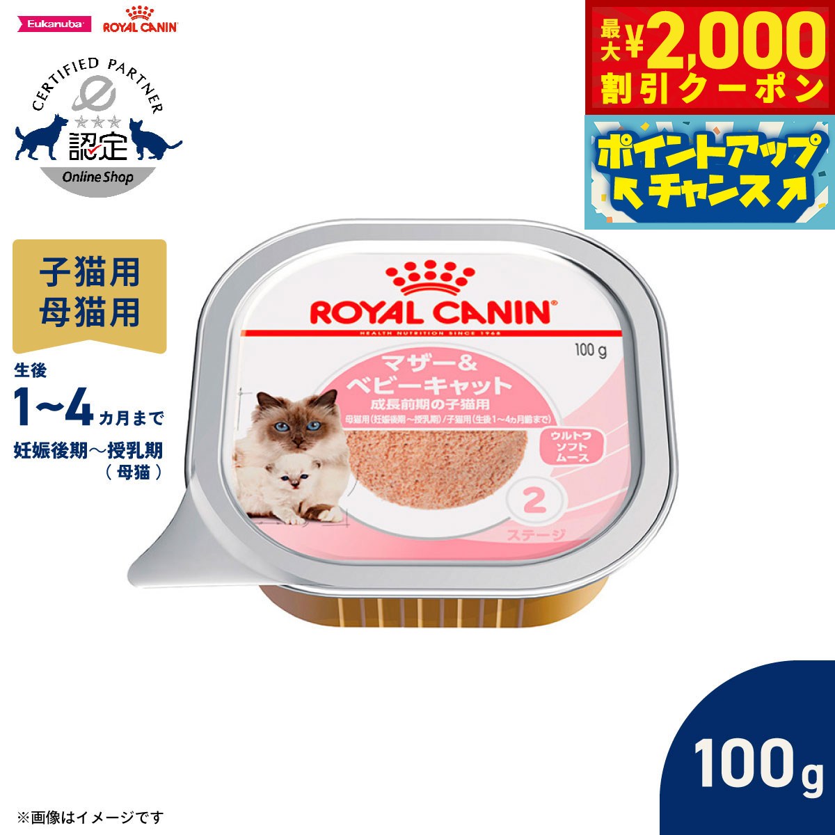 Premium - 【最大2000円OFFクーポン！＆店内ポイント最大54倍！マラソン限定！】ロイヤルカナン 猫 キャットフード フィーラインヘルスニュートリション ウェットフード マザー＆ベビーキャット 100g 正規品 離乳期の子猫用フード 離乳期〜生後4カ月齢まで 母猫用 授乳期