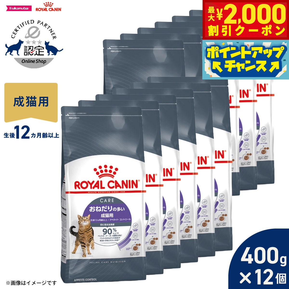 Diets - 【最大2000円OFFクーポン！＆店内ポイント最大54倍！本日限定！】ロイヤルカナン 猫 キャトフード フィーラインケアニュートリション アペタイトコントロール 400g×12袋 正規品 おねだりの多い猫専用フード 成猫用