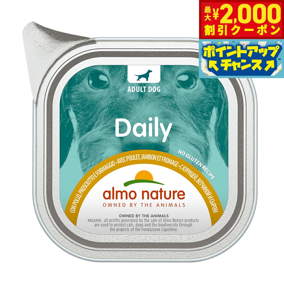 Other - 【最大2000円OFFクーポン！＆店内ポイント最大50倍！マラソン限定！】アルモネイチャー ドッグフード デイリーメニュードッグ チキンとハムとチーズ入りお肉のご馳走 100g 犬 ウェットフード アルミトレイ 総合栄養食 全犬種 成犬 手作り食サポート食材