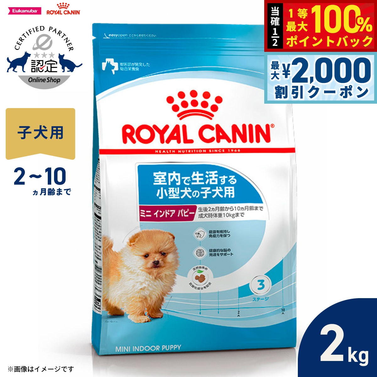 楽天市場】ロイヤルカナン ミニインドアパピー 2kgの通販