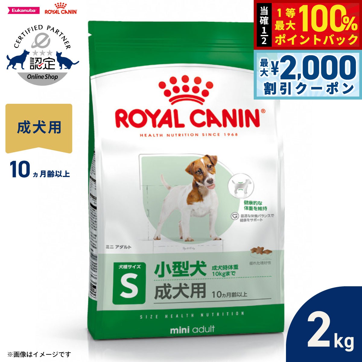 楽天市場】ロイヤルカナン ミニアダルト2kの通販