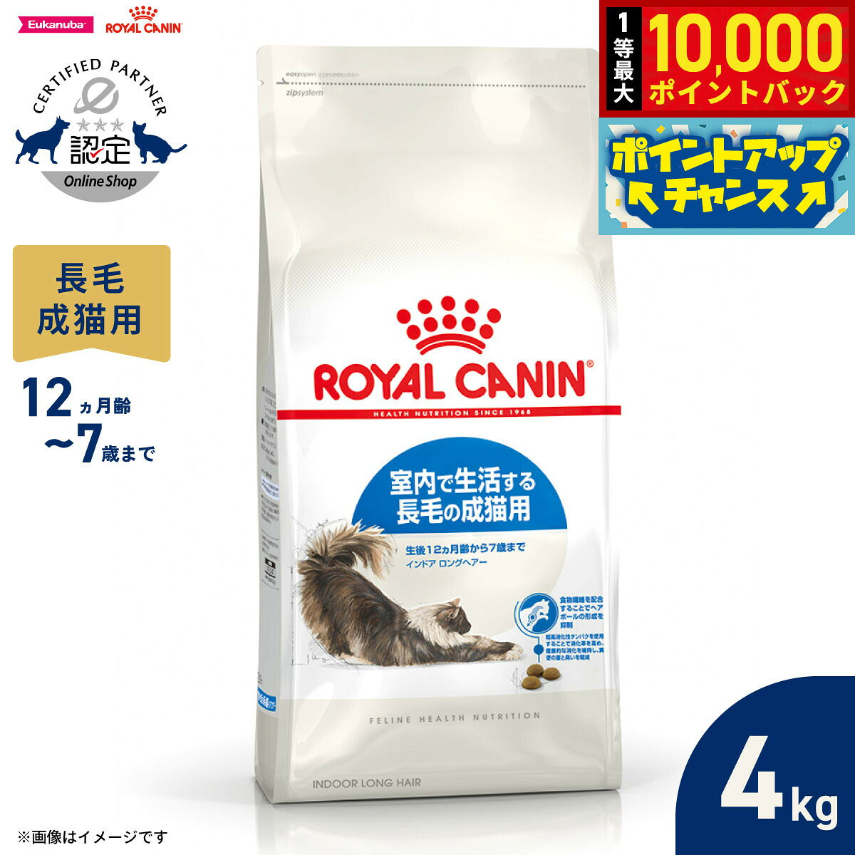 楽天市場】ロイヤルカナン インドア ロングヘア 4kgの通販