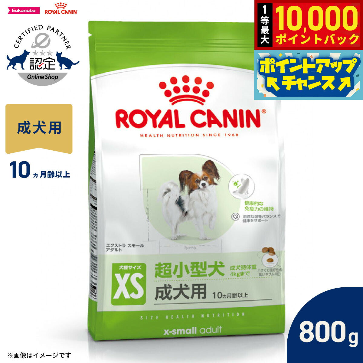楽天市場】ロイヤルカナン エクストラスモール アダルト 800gの通販