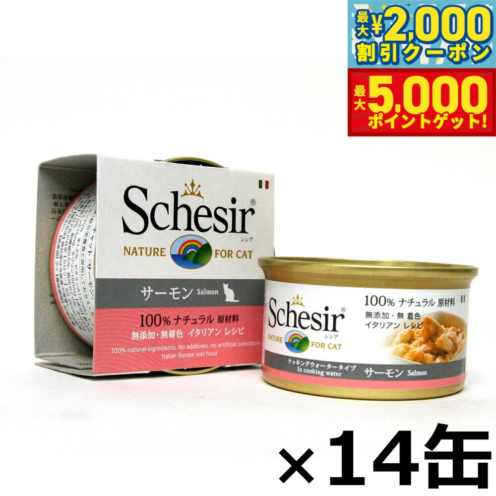 【最大2000円OFFクーポン＆ポイントさらに+5倍】Schesir（シシア）キャットシリーズ クッキングウォータータイプ サーモン 85g×14缶 猫缶 キャットフード ウェット 猫用品/ねこグッズ/ペット用品