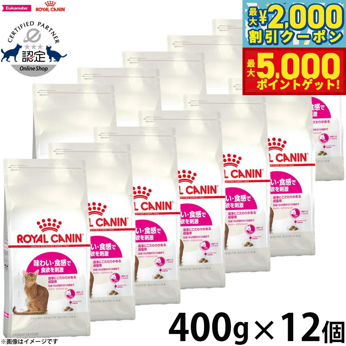 【最大2000円OFFクーポン＆ポイントさらに+5倍】ロイヤルカナン 猫 キャットフード セイバーエクシジェント（旧 アジワイ） 400g×12袋 正規品 猫用品/ねこグッズ/ペットグッズ/ペット用品 送料無料