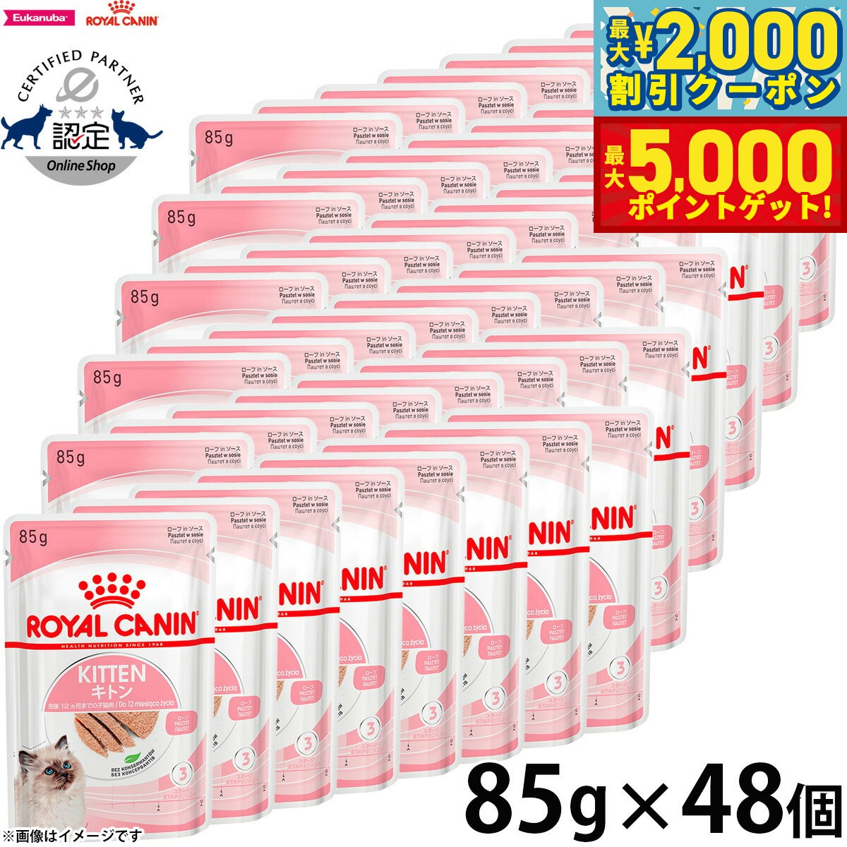 【店内ポイント最大46倍！11月18日！】ロイヤルカナン 猫 キャットフード フィーラインヘルスニュートリション ウェットフード キトン ローフ 85g×48個 正規品 猫専用ウェットフード 子猫用