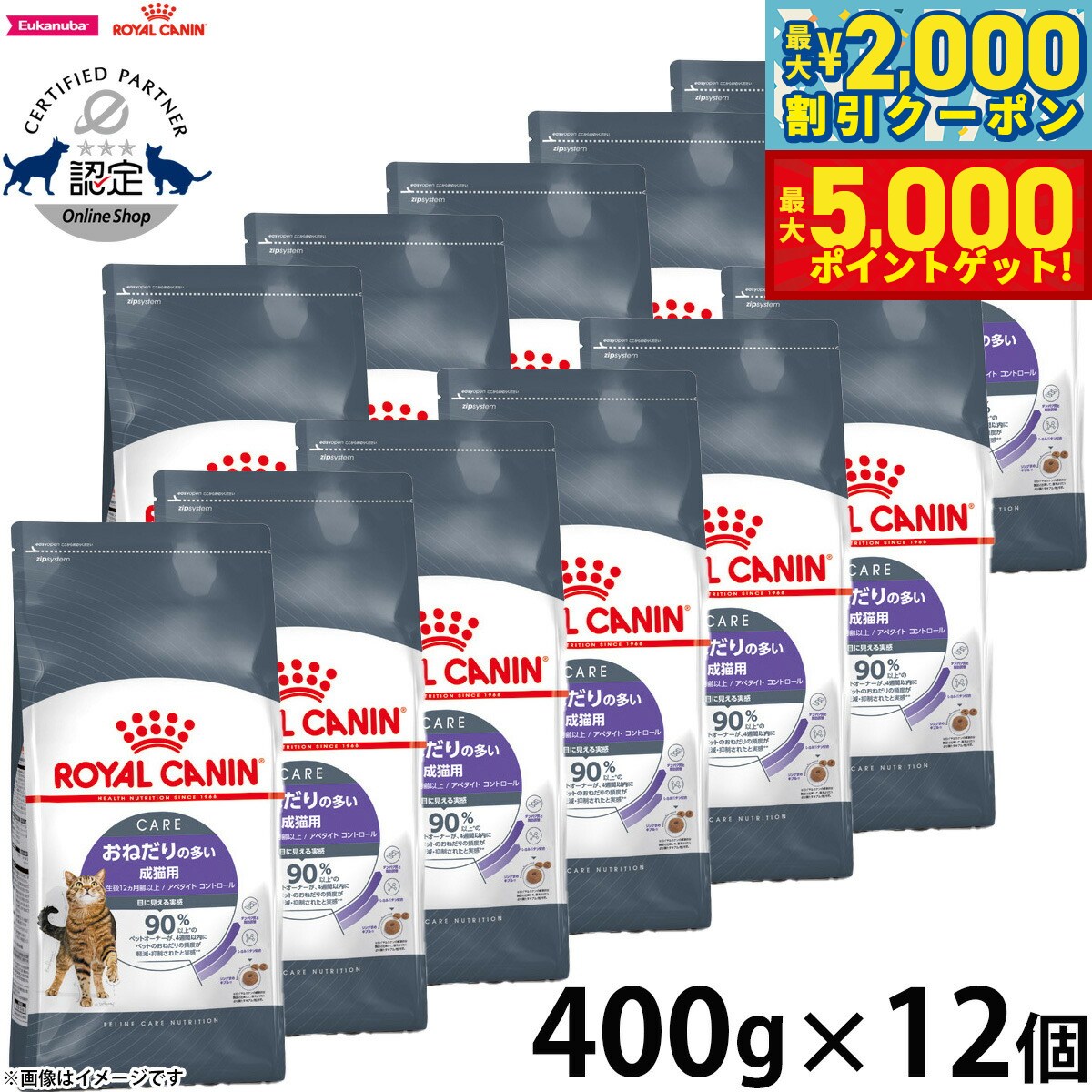 【最大2000円OFFクーポン＆ポイントさらに+5倍】ロイヤルカナン 猫 キャトフード フィーラインケアニュートリション アペタイトコントロール 400g×12袋 正規品 おねだりの多い猫専用フード 成猫用