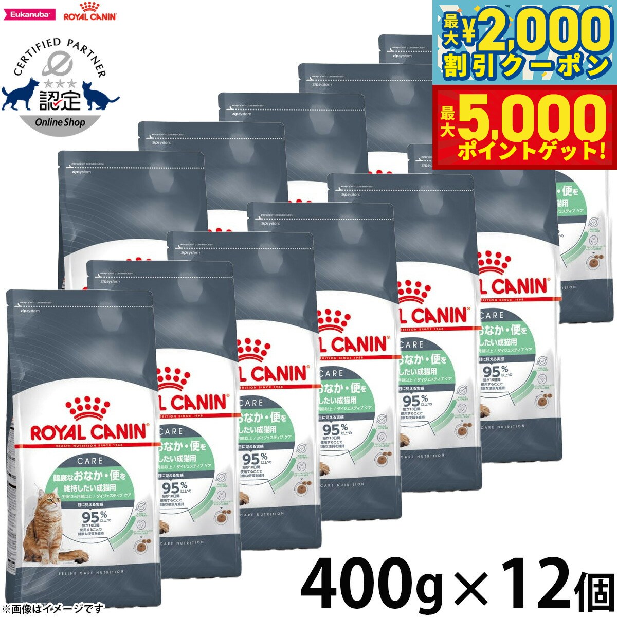 【最大2000円OFFクーポン＆ポイントさらに+5倍】ロイヤルカナン 猫 キャットフード フィーラインケアニュートリション ダイジェスティブ ケア 400g×12袋 正規品 健康なおなか・便を維持したい猫専用フード 成猫用
