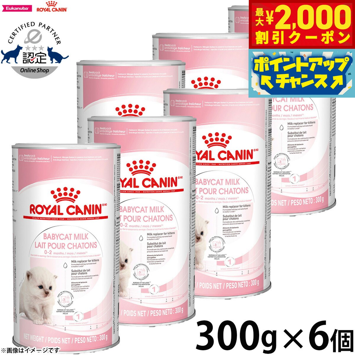【2000円OFFクーポン！＆店内ポイント最大55倍！本日限定！】ロイヤルカナン 猫 キャットフード フィーラインヘルスニュートリション ベビーキャット ミルク300g×6個 正規品 子猫専用ミルク 誕生?離乳期の子猫用