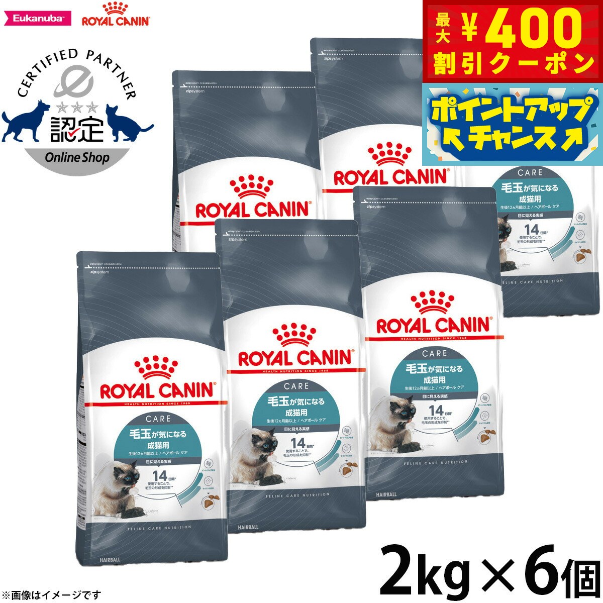 【400円OFFクーポン！＆店内ポイント最大46倍！12月1日！】ロイヤルカナン 猫 キャットフード フィーラインケアニュートリション ヘアボールケア 2kg×6個 正規品 毛玉が気になる猫専用フード 成猫用